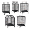 Metal Bird Cage Play Top Rolling Parrot Cage with Stand for Cockatiel Parakeets