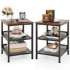 Modern Sofa Side Accent Table Nightstand 3-Tier Square End Table Storage Shelf