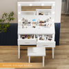 Dressing Table w/ Large Mirror and Stool,Vanity Table with Adjustable Gbimmxhqhb