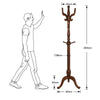 Solid Wood Coat Stand Heavy Duty Freestanding Hallway Coat Rack Tree w/ 8 Hooks