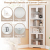 171cm Tall Corner Cabinet Space-saving Triangular Buffet Cabinet White