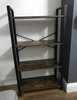 Vintage Industrial Bookcase Rustic Metal Shelving Unit Small Display Cabinet