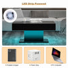 Black High Glos Coffee Table w/ LED Light Rectangular Living Room Modern