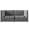 Daybed Upholstered Bed 3ft Single Sofa Bed with Storage, Velvet Grey 90 x 190 cm
