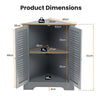 Corner Storage Cabinet with Double Shutter Doors-Grey