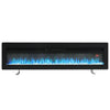 60inch Electric Fireplace Crystals LED Fire Heater Inset Wall/Freestanding Black