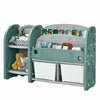 Kids Toy Storage Organizer 2-Tier Bookshelf Bookcase Display Rack W/Plastic Bins