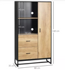 Rustic Freestanding Kitchen Pantry Unit Large Larder Cupboard Storage Cabinet