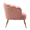 Upholstered Scalloped Velvet Matte Armchair Lounge Chair Oyster Back Sofa Nordic