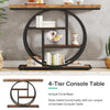 41.3'' Console Table, Industrial 4-Tier Sofa Table Entryway Table w/ Circle Base