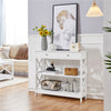 Console Table for Hallway Slim Sofa Table with Drawer & Storage Shelves White