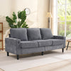 3 Seater Sofa with Footstool, L shape Corner Sofa Upholstered Sofa Couch, Grey