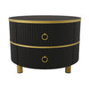 Round Coffee Table For Living Room Nest of Side End Tables Set of 2, White/Black