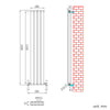 Vertical Radiator Anthracite White Black Flat Panel Modern Tall Rads Double 1600