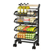 3/4/5 Tier Vegetable Fruit Trolley Cart Kitchen Rack Storage Basket Holder Shelf