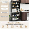 Buffet Cabinet 6-Tier Kitchen Pantry Cabinet with Pegboard-Black
