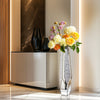XL Floor Vase Sparkle Diamond Crushed Silver Mirrored Vase Bevelled Border Base