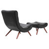 Velvet/Linen Shell Wing Back Upholster Accent Armchair Sofa Cushion Footstool UK