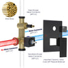 Black Matte Bathroom Faucet Set Square Rainfall/Handheld Shower Water Taps Kit