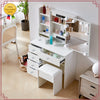 White Dressing Table with Mirror Vanity Makeup Desk & Stool Set With LED Lights
