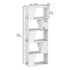 Bookcase 5-Tier Tall Bookshelf Shelving Unit Book Storage Rack for Living Room