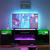 70inch RTV Stand Cabinet 12 Colour LED Lights w/32" Electric Fireplace Furniture