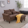2 Seater faux leather/Linen Fabric Love Seat Sofa Armchair with Footstool Couch