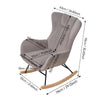 Modern Rocking Chair Upholstered Fabric Armchair Accent Glider Rocker Chair Grey
