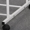 Heavy Duty Clothes Rack Garment Rail Rolling Stand Two Top Rod & Lower Storage