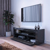 Modern 120CM TV Unit Cabinet Stand Set Black High Gloss with LED Lights Drawers