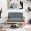 2-seat Cushioned Couch Linen Loveseat Sofa-Grey