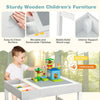3 in 1 Kids Activity Table Wooden Children Building Block Table with Storage