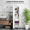 Gloss White Tall Bathroom Cabinet High Slim Narrow Cupboard Storage Unit