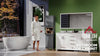 Tall Bathroom Storage Cabinet with Open Shelves and Drawer
