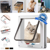 Lockable Pet Door 4Way Locking Small Medium Large Dog Cat Flap White/Brown Frame
