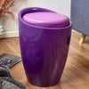 Storage Stool w/ Faux Leather Ottoman Seat Toys Holder ABS Plastic Foam | 51cm