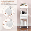 Rolling Vanity Organizer Cosmetics Display Cases Holder with Wheels-White