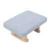 Small Padded Pouffe Foot Stool Wooden Legs Linen Fabric Footrest Seat Children