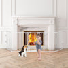 5-panel Metal Baby Pet Playpen Fireplace Fence Safety Fence Lockable Gate White