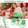 Indoor/Outdoor Collapsible Toddler Activity Table with 2 Folding Chairs-Green