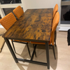 Large Industrial Dining Table Rustic Brown Kitchen Breakfast Table Metal Legs
