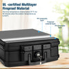 Fire & Water Resistant Security Safe Box Portable Safe Box Chest W/Key Lock