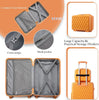 Sea choice Luggage 4PC set Hard Shell PC+ABS with Silent wheels lock zip- orange