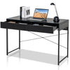 Industrial Computer Desk with 2 Drawers 112cm Study Writing Table Laptop PC Desk