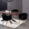 Velvet Dining Chair with Door Knocker Ring Windsor Dressing Room Chair 1/2/4/6