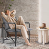 Padded Armchair Leisure Chair with Metal Frame for Living Room Bedroom Office
