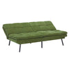 Foldable Sofa Bed, Green Chenille Futon Fabric, Five-level Adjustment w/Iron Leg