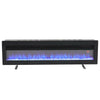 60'' Electric Fireplace Wall/Freestanding Heater - Crystals LED Flames -2 Heated