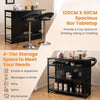 Industrial Wine Bar Cabinet Kitchen Storage Sideboard W/ Wine Rack Glass Holders