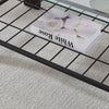 Rectangle Glass Coffee Table Modern Living Room Furniture Shelf White Black Wood